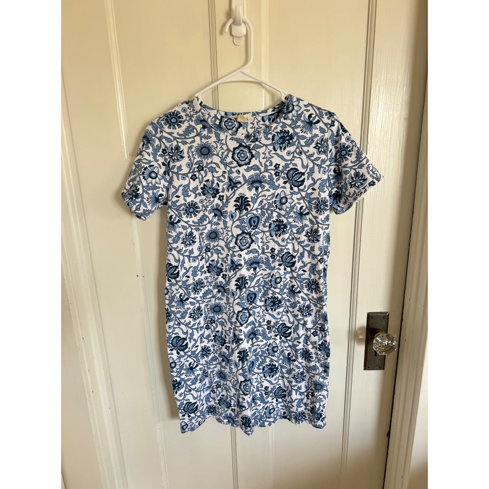 Vera Bradley blue floral scroll night shirt dress size small